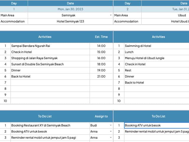 Itinerary planner